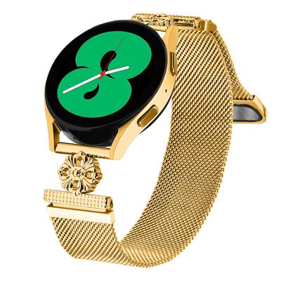 For Honor MagicWatch 2 42mm Milanese Band Flower Stainless Steel Magnetic Mesh Watch Strap