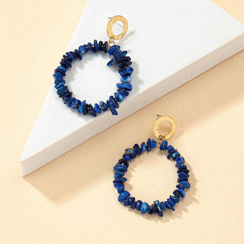 European & American Style Crystal Beaded Retro Hoop Earrings