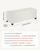 Storage Ottoman Bench, Button-Tufted End of Bed Bench with Side Bags, Flip-up Upholstered Storage Chest with Metal Frame, Linen Bed Ottoman for Living