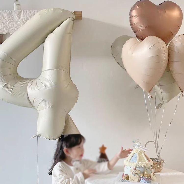 40-Inch Cream Number Balloon for Kids' First Birthday Party Decoration