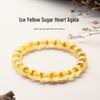 Yellow Sugar Heart Agate Beaded Bracelet for Women – Elegant High-Value Gift