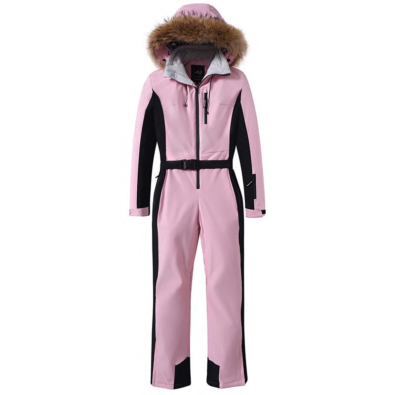 Women's Slim Fit Windproof Waterproof One-Piece Ski Suit - Winter Outdoor Warm Skiiwear