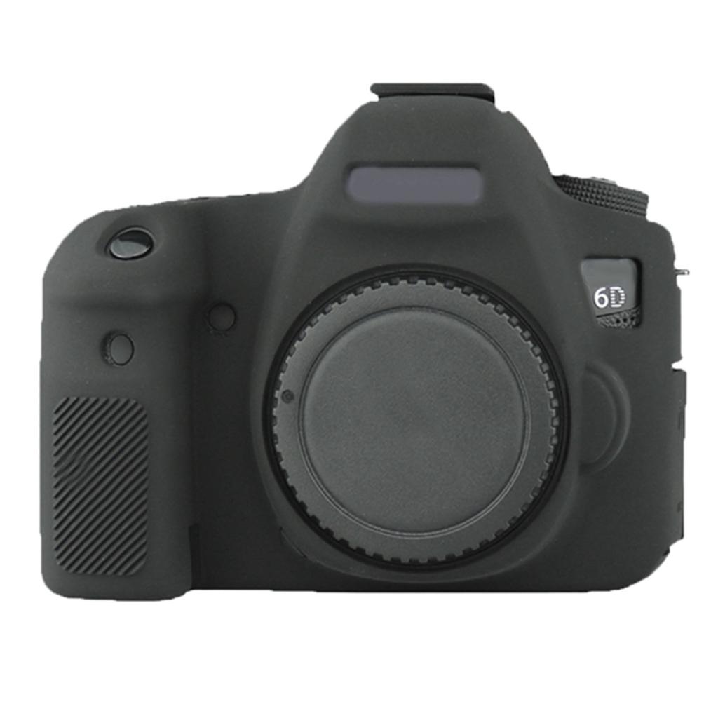 Soft Silicone Camera Case Protective Cover Skin for Canon 6D (Black)