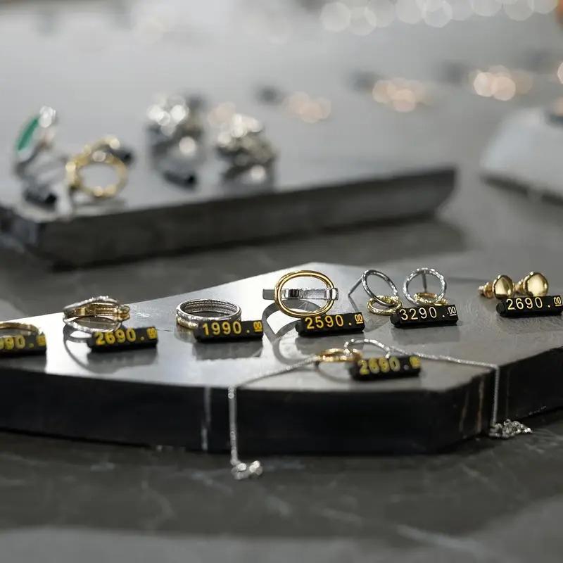 10 Sets Price Display Blocks with Numerical Letters Retail Stores Adjustable Jewelry Display Cubes Multiple Options Available