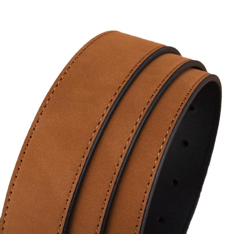 Pu Belt Men'S Zinc Alloy Button Head Casual Men'S Belt Pingyang Belt Men'S Belt