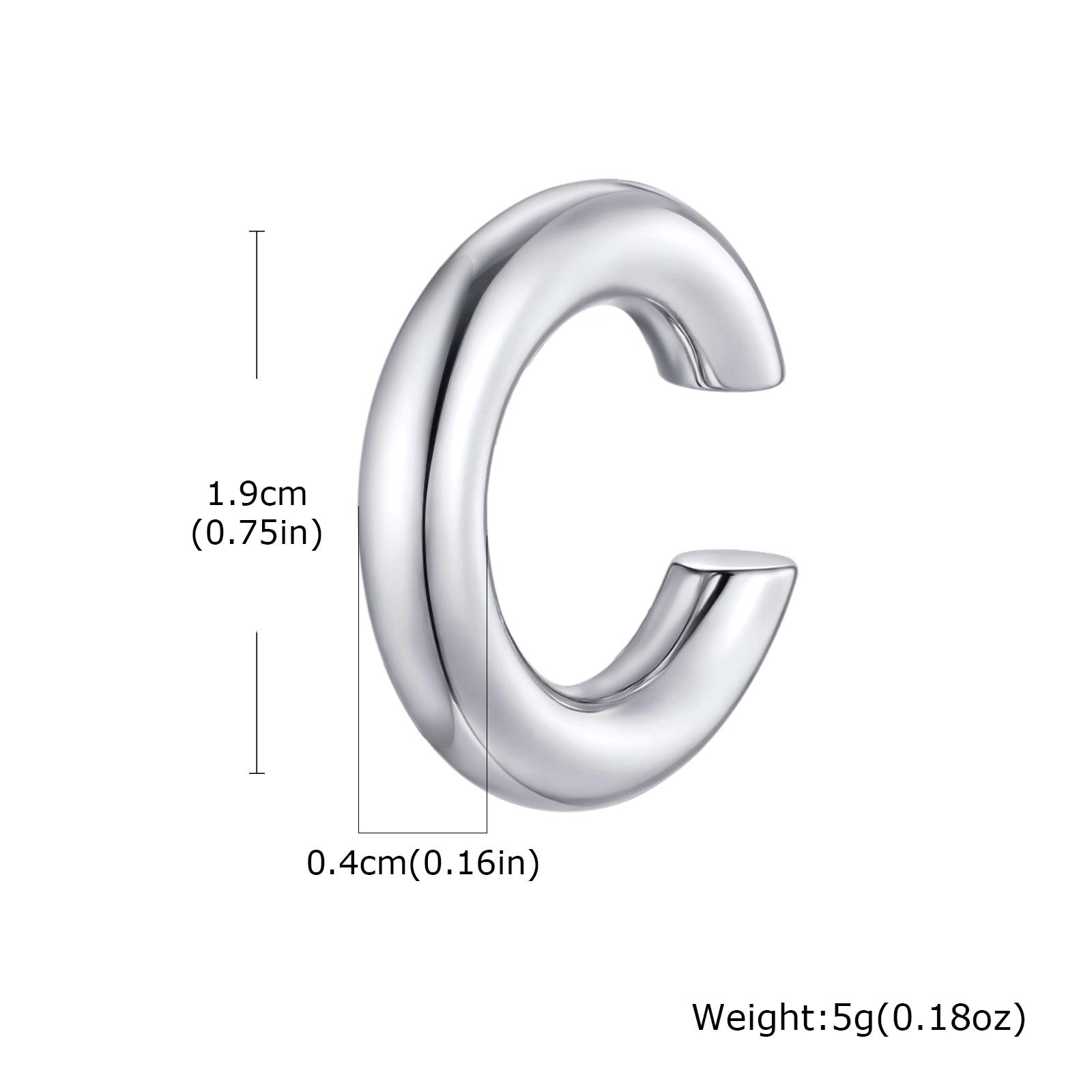 

Stainless Steel C-shaped Clip on Earrings for Women Men, 18K Gold Plated Chunky Cartilage Ear Cuff, Non Pierced Ear Bone Clip