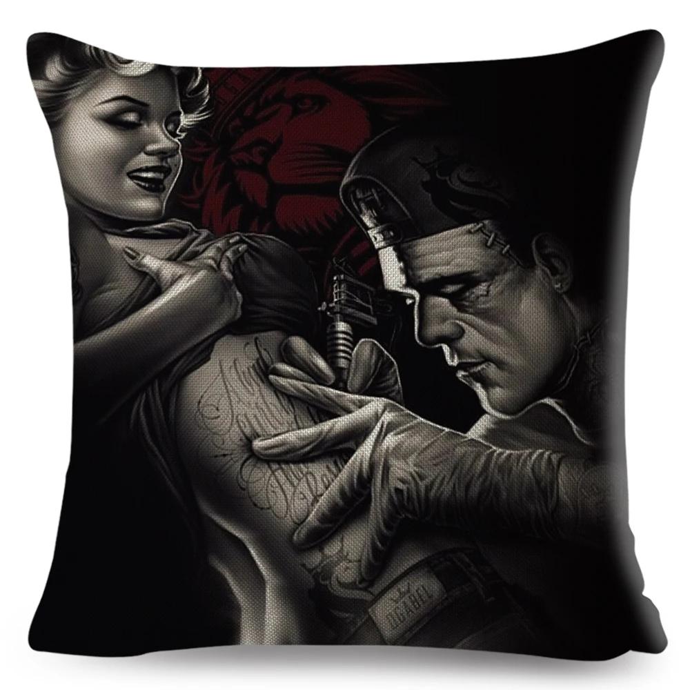 Mexico Chicano Sexy Women Skull Pillow Case Decor Cartoon Printed Girls Cushion Cover for Sofa Home Car Polyester 45*45cm