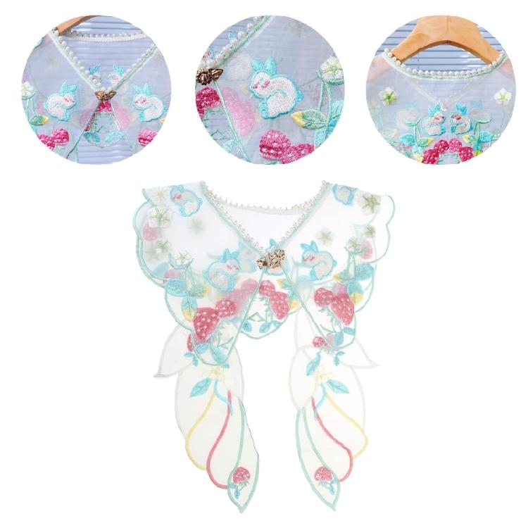 Yunjian Collar Decorative Hanfu Studded Pearls False Collar Embroidered Rabbit