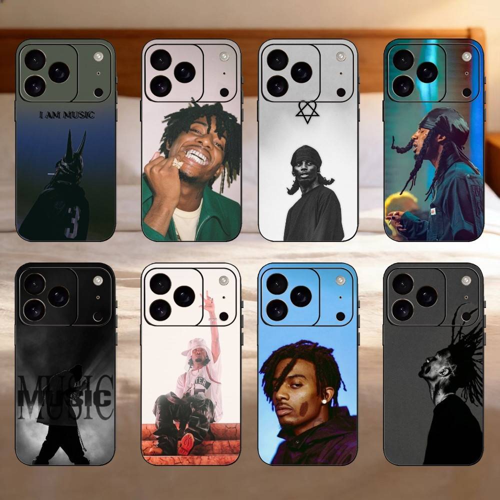 Playboi C-Carti Rapper Phone Case For iPhone 17,16,15,14,13,12,11 Plus,Pro Max,SE4Soft Silicone Black Cover