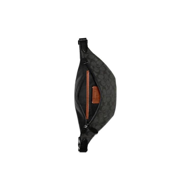 New COACH Canvas With Leather Crossbody Bag, Sling Bag, Fanny Pack Large Men's Black C7700-CHR