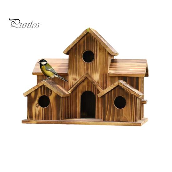 

Домики для птиц для улицы, деревянное гнездо колибри, кормушка для птиц, большой скворечник для улицы с 6 комнатами для декора садового дворика эбеновый