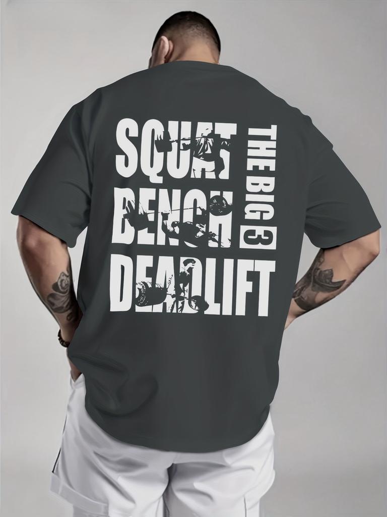 Squat Bench Deadlift THE BIG 3 Unisexs T Shirt Fitness Cotton Tee Casual Oversize ONeck Summer Spring Loose Top Streetwear Trendy