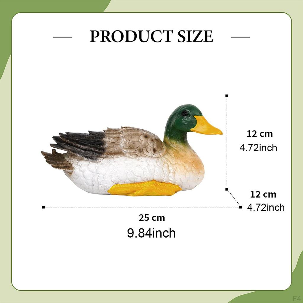 Duck Figurine Animal Sculpture Weatherproof Decorative Creative Garden Statue Outdoor for