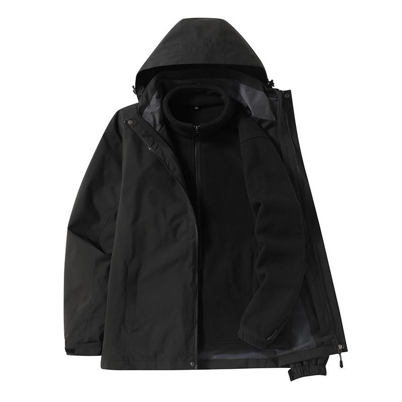 Mens Womens 3-in-1 Winter Outdoor Jacket With Removable Fleece Liner Windproof Waterproof Hiking Coat