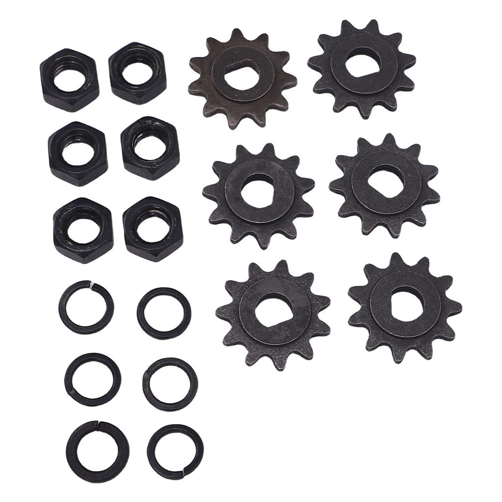 25H Chain Motor Sprocket 10mm Inner Diameter High Strength Metal Motor Sprocket with D Hole Nut and Spring