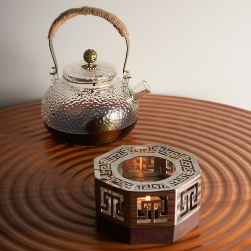 Indoor Tea Brewing & Barbecue Stove Set with Glass Teapot