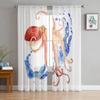 Sea Octopus Retro Cthulhu Sheer Curtains for Living Room Modern Voile Curtain Bedroom Tulle Curtains Window Drapes Decor