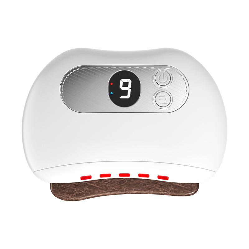 

Electric Bian Stone Scraping Tool Face Lifting Meridian Massage Device White Oil LCD Vibration