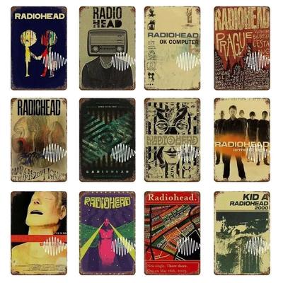 Signe en Métal Vintage Radiohead Affiche Métal Rétro Art Musical Décor Mural pour Maison Chambre Bar Club Man Cave Café pc 26T0104 26T0104