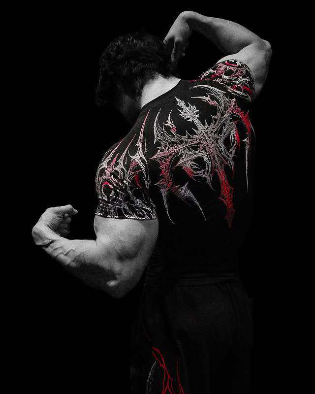 BreatheDivinity Venom Fitness Tricou Sport Unisex cu Uscare Rapidă, Strâmt
