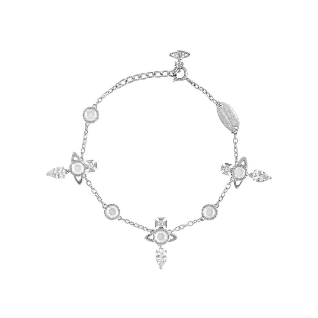 High-Edition Marquise-Cut Diamond Drop Necklace & Bracelet Set: Elegant Women's Light Luxury Fashion Clavicle Chain