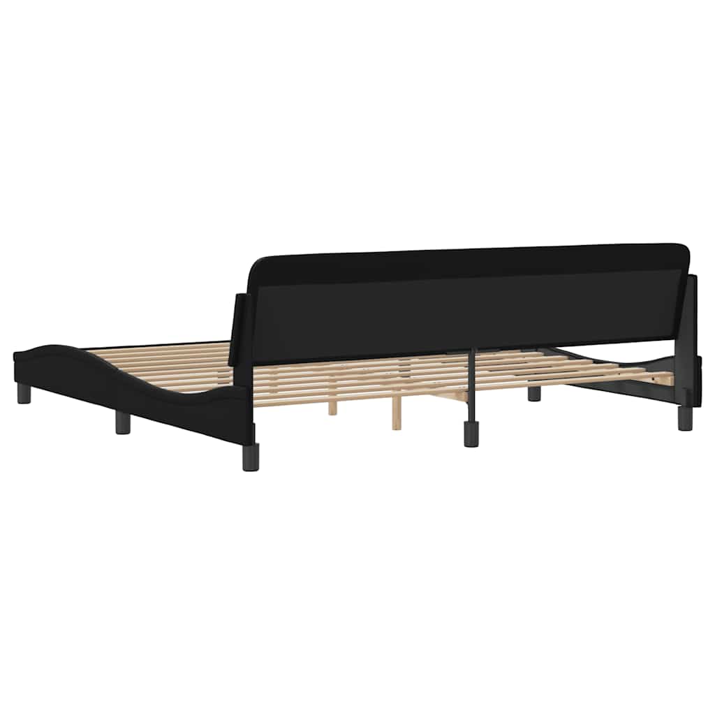 Bed Frame  Dover  Black 193 x 203 cm Faux Leather