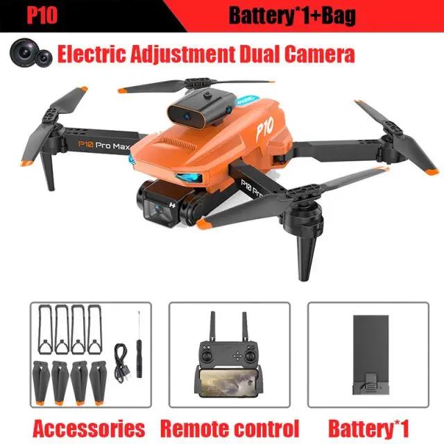 Nuovo P10 Drone ESC HD Camera WiFi FPV Doppio pieghevole Telecomando Quadcopter Altezza Keeper Ostacolo Evitamento Aereo Giocattolo Regalo