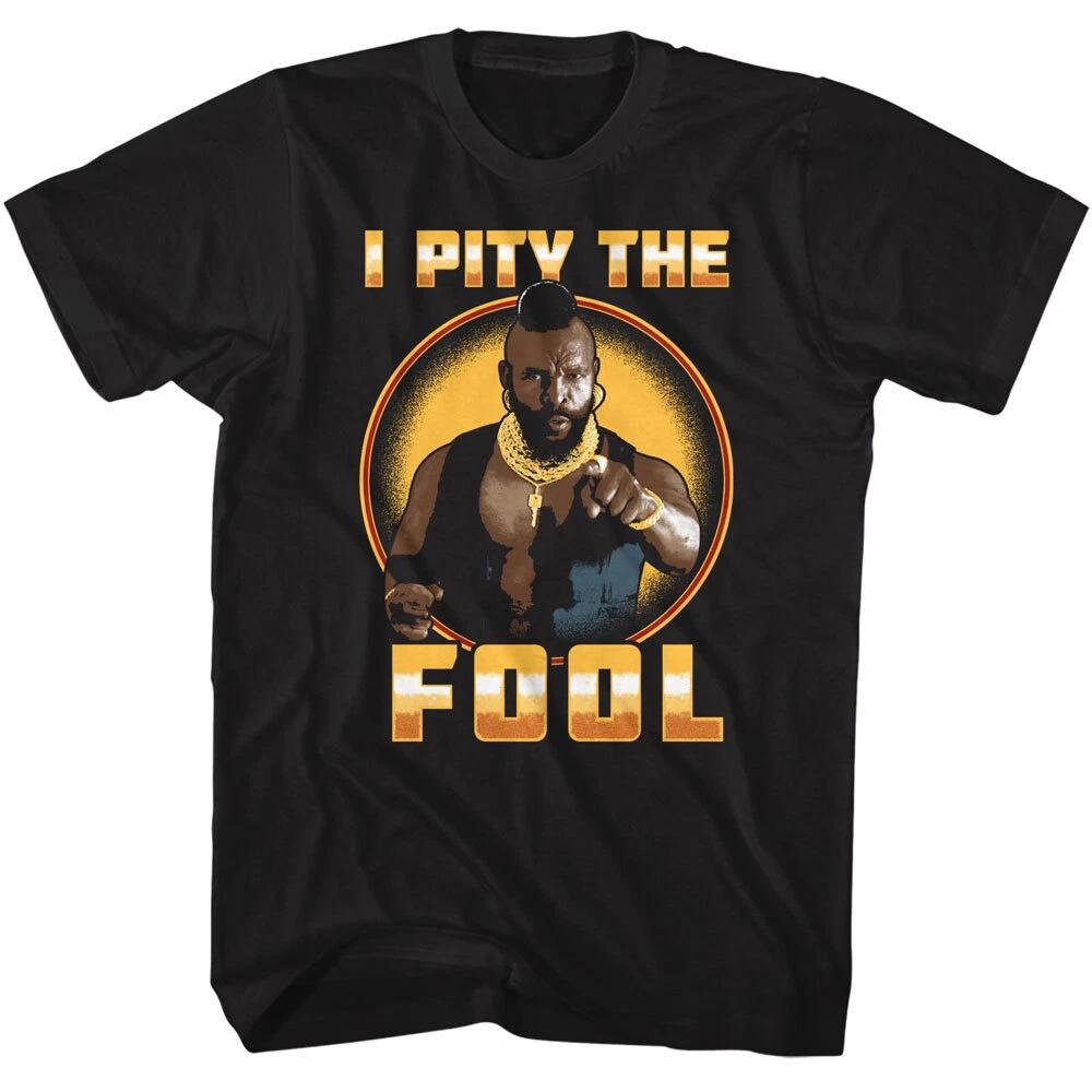 Mr T Shiny Gold I Pity The Fool Logo Men s T Shirt The A Team B.A. Baracus S