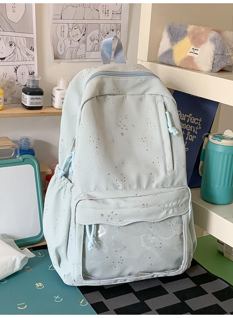 Schoolbag Korean polka dot star schoolbag women's 1011 new junior high school girls high school backpack college style commuter backpack