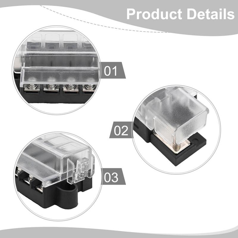 4 Gang Fuse Box Positive Block Perfect Solution for Automotive and Marine Electrical Systems with For ATO ATC Compatibility