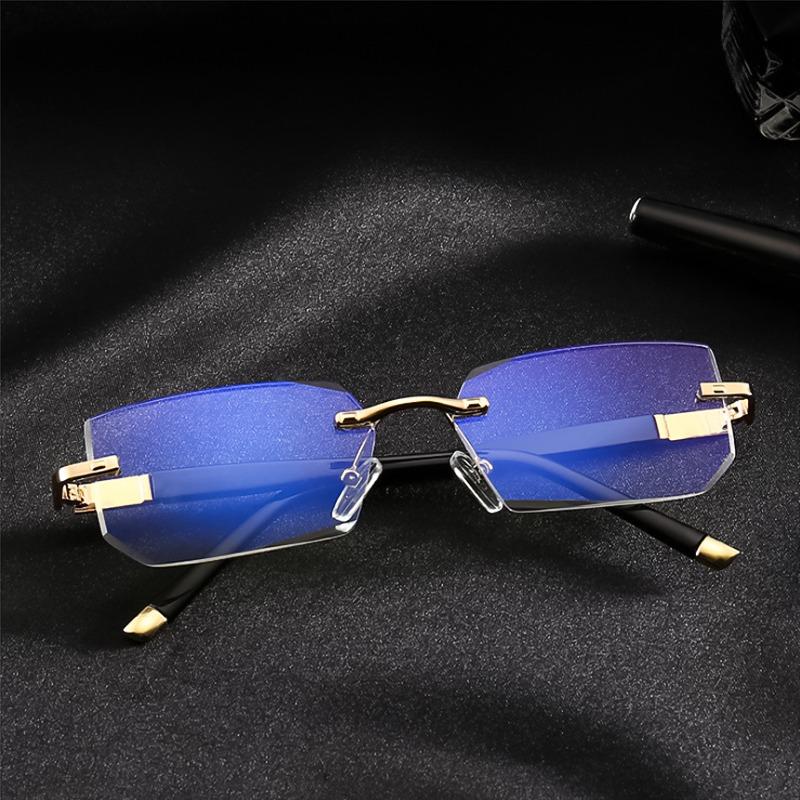 Anti Blue Ray Reading Glasses Women Dimond Cutting Rimless Eyewear  Anti Fatigue Hyperopia Presbyopic Glasses +1.5