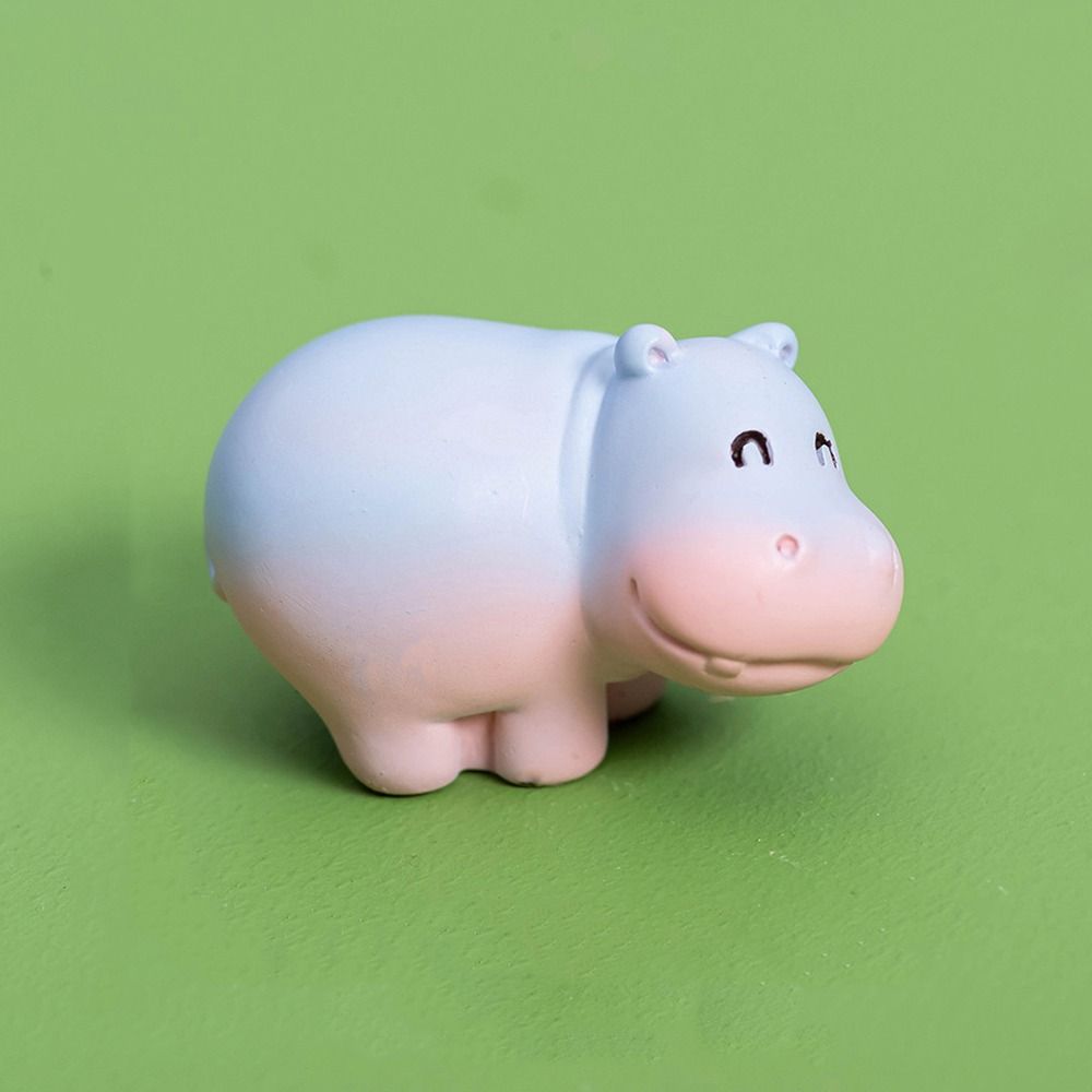 Cartoon Style Resin Hippo Statue Q-like pear-shaped design Hippopotamus Figurines  Collectible