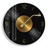 Vinyl Records Wall Clock Silent Analog Movement Music Themed Sweeping Round Shape