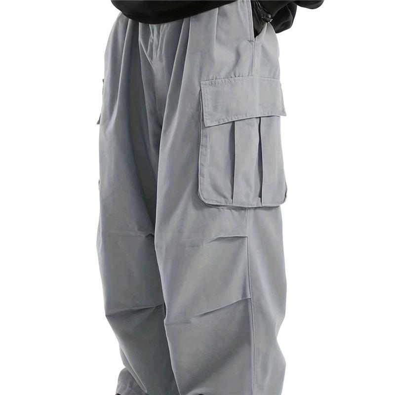 Men's Summer American Retro Overalls, All-match Solid Color, Outdoor Slim Straight Casual Trousers