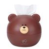Household Cartoon Bear Multi Functional Tissue Storage Box Paper Towel Dispenser Case(Brown )