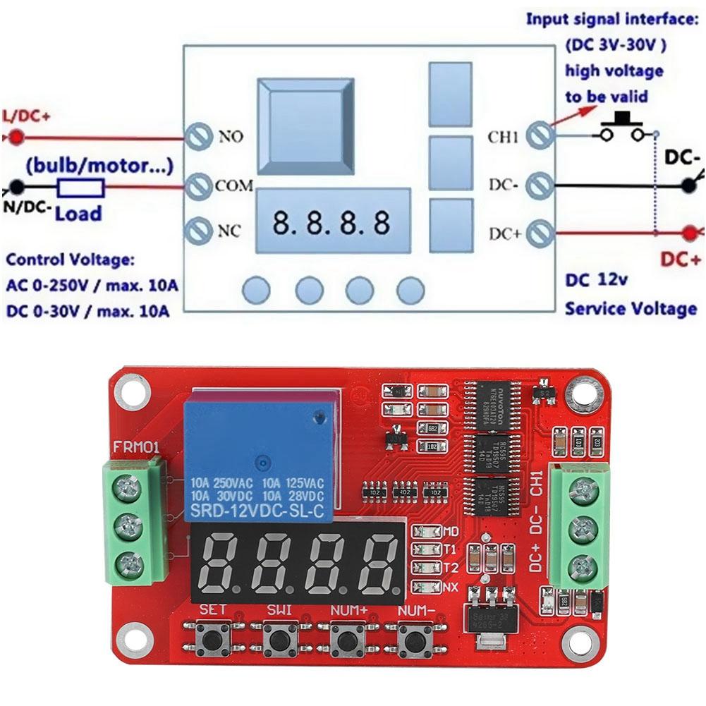 Multifunction Infinite Loop Timing Self lock Relay Cycle Timer Module Automation Delay FRM01