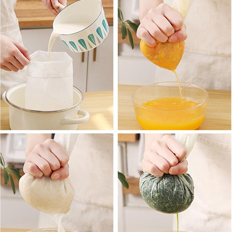 100 Mesh Nylon Filter Nut Milk Bag Net Yogurt Tea Beer Coffee Oil Food Filter Strainers Mesh Kitchen Strainer Bags