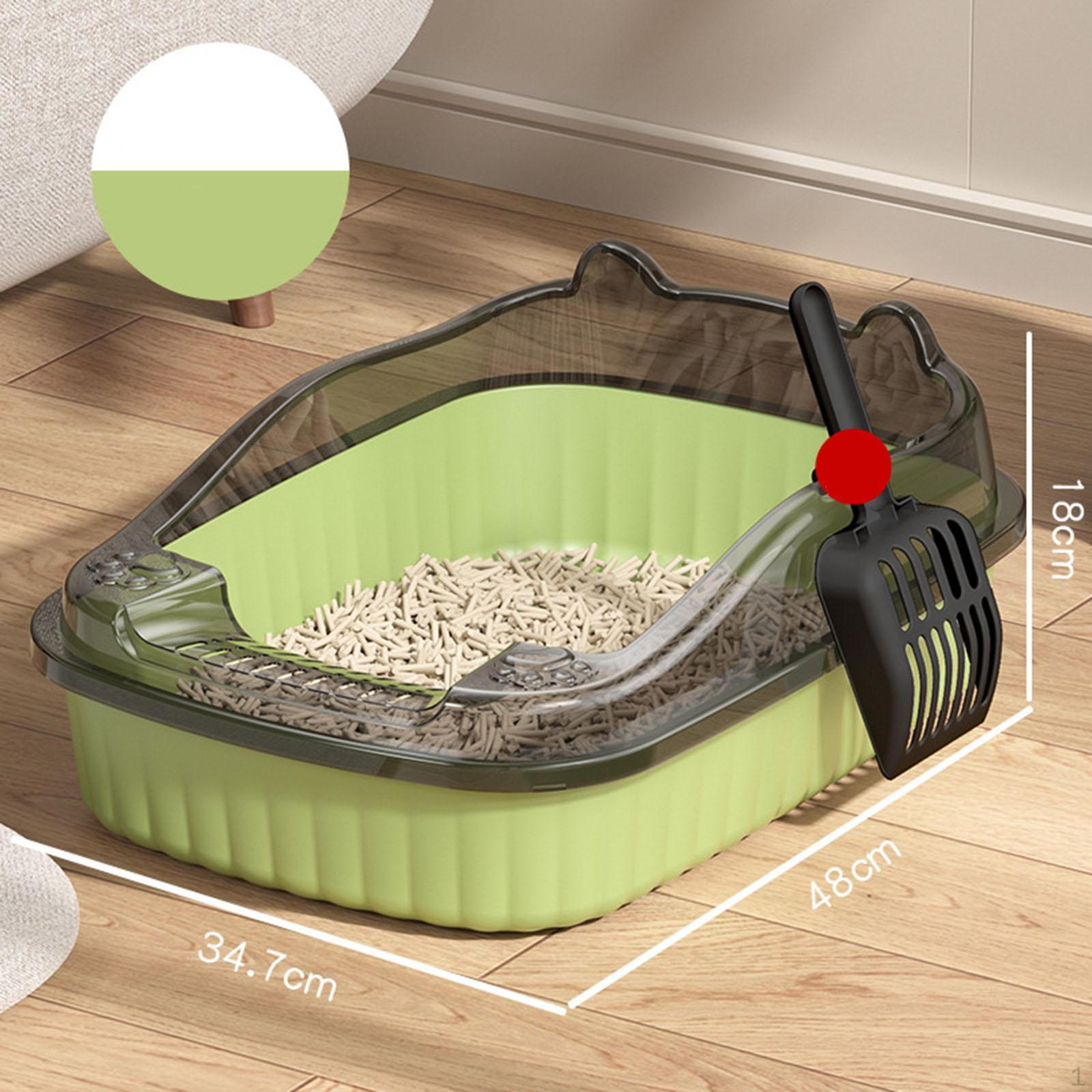 

Кошачий туалет глубокий туалет песок брызгозащищенный лоток для фекалий для собак кошек в помещении зелёный