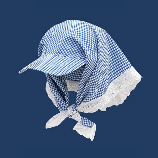 Turban Hat Adjustable Rear Strap Sweet Bow Widened Brim Blocks UV Rays Neck Protection Quick-Dry Ventilated Sun Hat