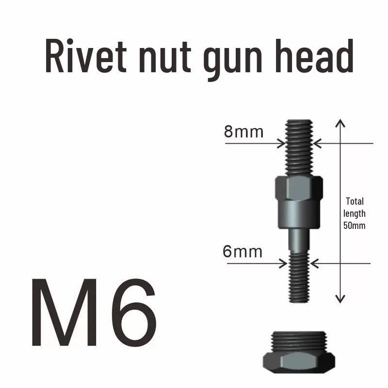 Manual Rivet Nut Gun with Double and Single Handle, Lever Gun Head with Screws M3-M12