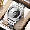 Fashion BestWin Unique Creative Men's Watch Gold Full Stinaless Steel Sports Waterproof Quartz Pointer Folding Buckle Watch