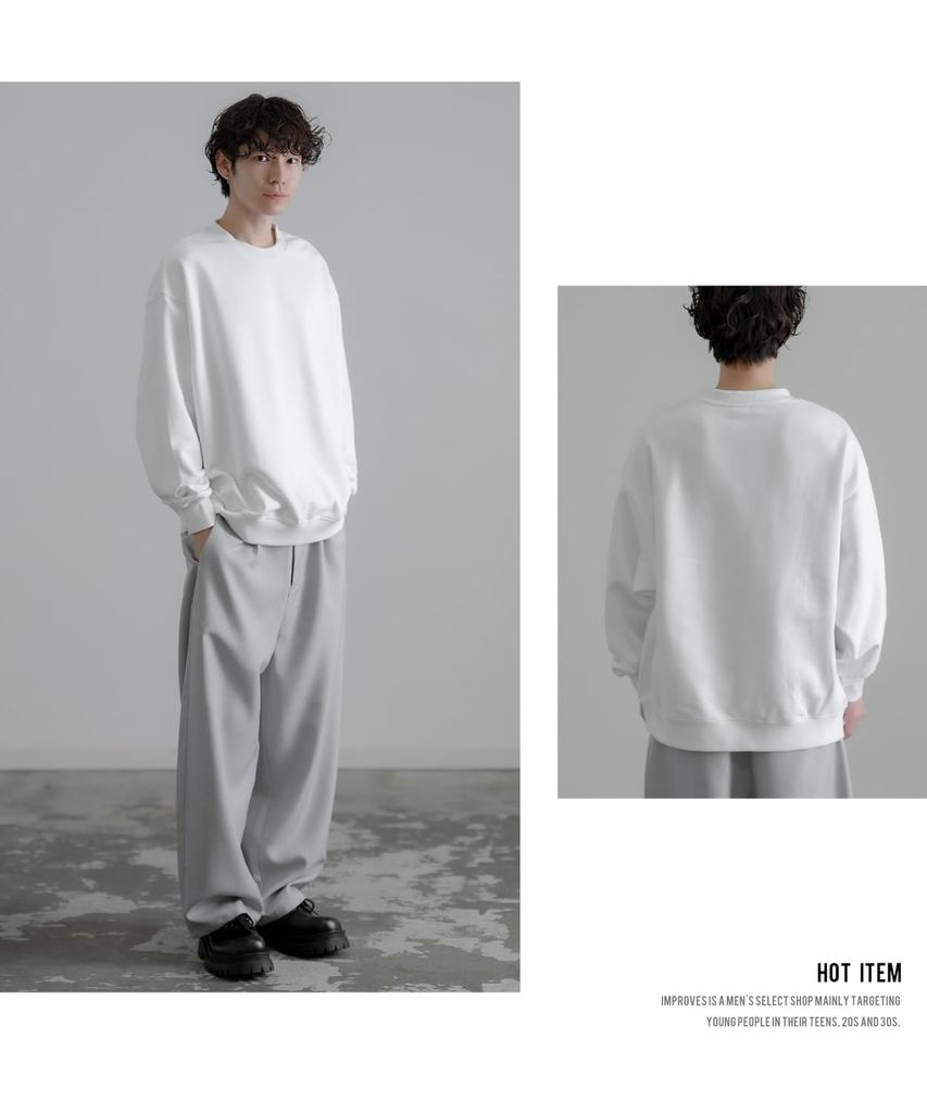 [IMPROVES] SIDE23-088 Plain Fleece Sweatshirt