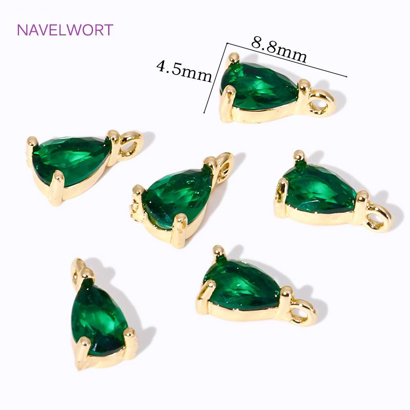 4.5mm*8.8mm 18K Gold Plated Waterdrop Charms Pendants,Crystal Charms For Earring,Pendants For Jewelry,DIY Earring Charms Finding