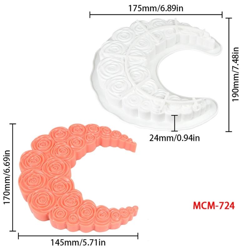 Moon Rose Silicone Molds For Mousse Cake Chocolate Candle Soap Crafting Food Safe Baking Tool Kitchen Accessory