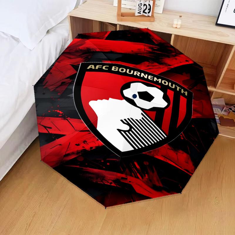 1PC Afc Crest Bournemouth Printed Umbrella Folding umbrella, automatic umbrella 8-Frame for Travel, camping Fan gifts Christmas Gifts