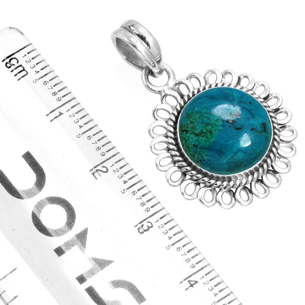 925 Sterling Silver Pendant Women Gemstone Handmade Jewelry Engagement Gift Amazonite Angelite Blue Opal Botswana Agate Mohave Azurite Chrysocolla