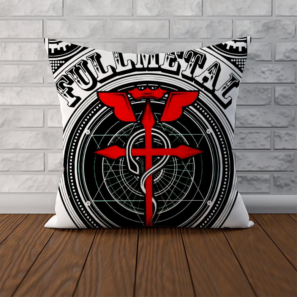 FFullmetal Alchemist Pillow Case For Car Sofa Decorative Home Doublesided Print Plush Square Throw Pillow Cushion Cover