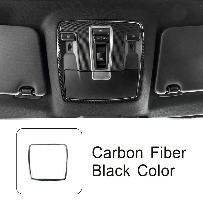 

For Mercedes Benz GLE 2015- Car Roof Reading Light Panel Frame Decoration Trim Carbon Fiber Pattern Stainless Steel Sticker Carbon Fiber Color