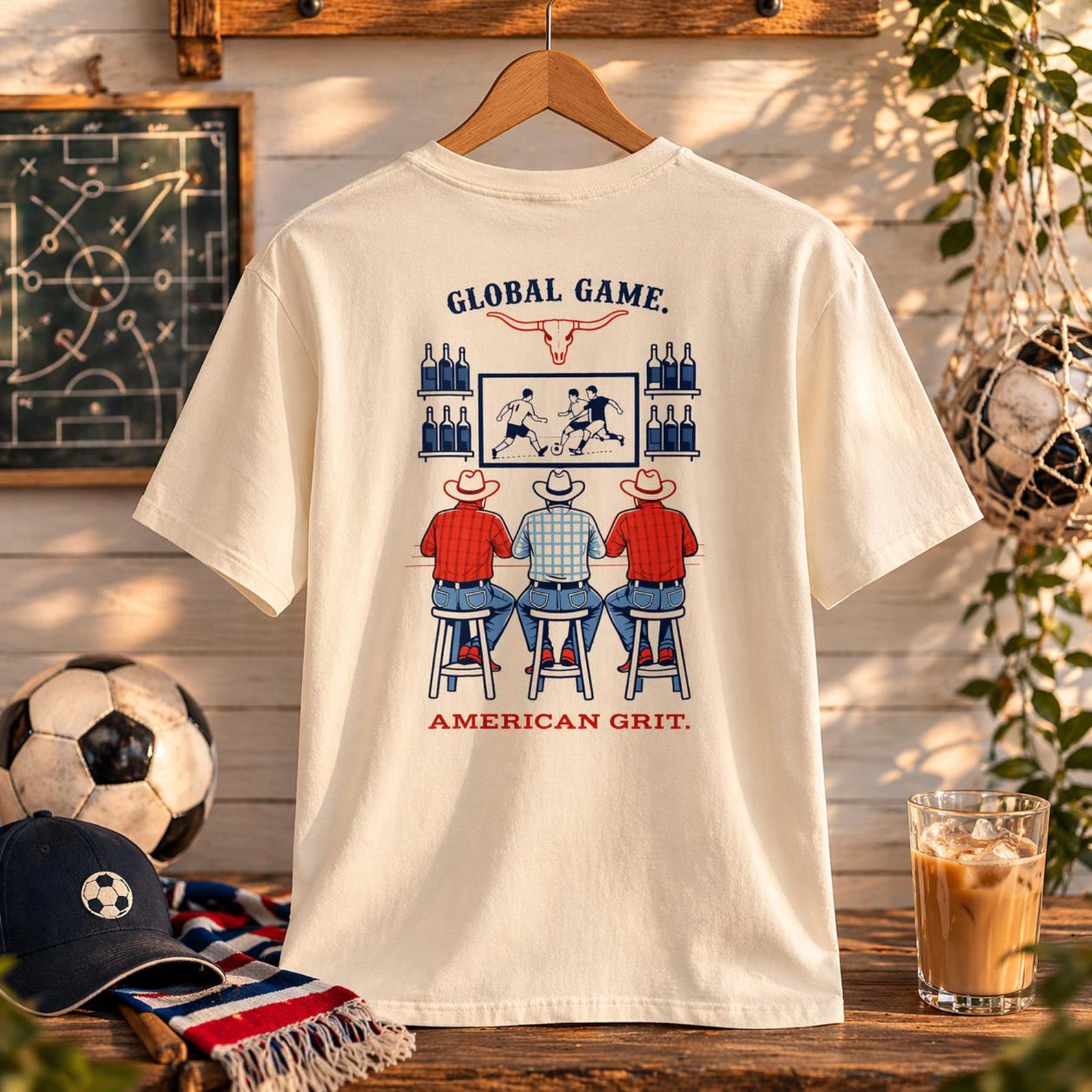 American Grit Soccer Supporters T-Shirt | Global Game graphic tee S