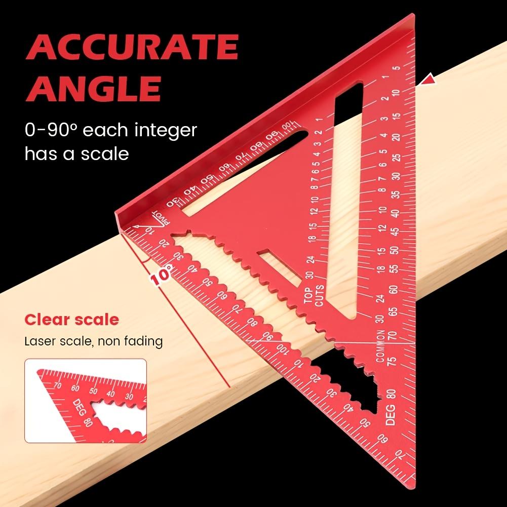 Aluminum Alloy Rafter Square, Metric Scale Angle Drawing Carpenter Measuring Layout Tool, 0-90° Protractor Cast Protractor